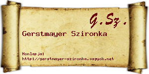 Gerstmayer Szironka névjegykártya